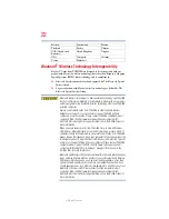 Preview for 22 page of Toshiba A660-BT2G22 User Manual