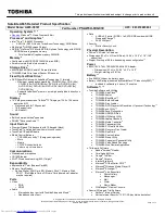 Preview for 1 page of Toshiba A665-S5181 Specifications