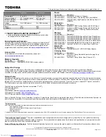 Preview for 2 page of Toshiba A665-S6094 Specifications