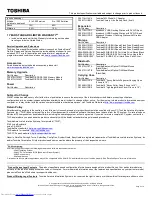 Preview for 2 page of Toshiba A665D-S6059 Specifications