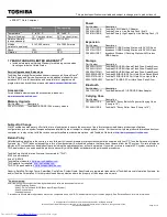 Preview for 2 page of Toshiba A665D-S6084 Specifications