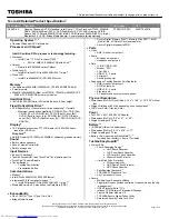 Preview for 1 page of Toshiba A9-S9016X Specifications