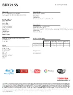 Preview for 2 page of Toshiba BDX2155 Quick Manual