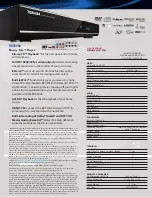 Preview for 2 page of Toshiba BDX3000 Specifications