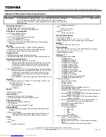 Toshiba C650-BT4N13 Specifications preview