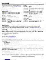 Preview for 2 page of Toshiba C650-ST4N02 Specifications