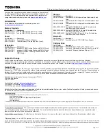 Preview for 2 page of Toshiba C655D-S5230 Specifications