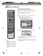 Preview for 72 page of Toshiba D-VR4 Owner'S Manual