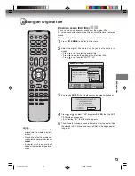 Preview for 73 page of Toshiba D-VR5 Owner'S Manual