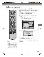 Preview for 73 page of Toshiba D-VR6KC Owner'S Manual