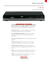Toshiba DR550 - DVD Recorder With TV Tuner Specifications preview