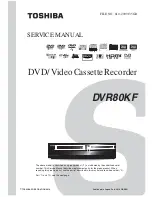 Preview for 1 page of Toshiba DVR80KF Service Manual