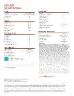 Preview for 2 page of Toshiba HD A35 - HD DVD Player Specifications