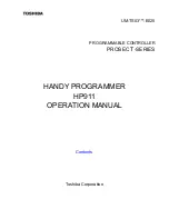 Preview for 1 page of Toshiba HP911 Operation Manual