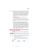 Preview for 17 page of Toshiba L20/L25 User Manual