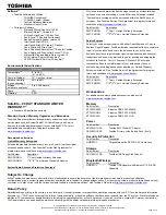 Preview for 2 page of Toshiba L25-S1192 Specifications