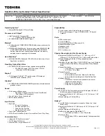 Preview for 1 page of Toshiba L25-S1194 Specifications