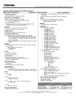 Preview for 1 page of Toshiba L655D-S5110 Specifications