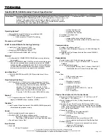 Toshiba M105-S3004 - Satellite - Core Duo 1.66 GHz Specification Sheet preview