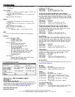 Preview for 2 page of Toshiba M105-S3012 Specifications