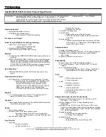 Preview for 1 page of Toshiba M105-S3021 Specifications