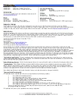 Preview for 3 page of Toshiba M60-S6111TD Specifications