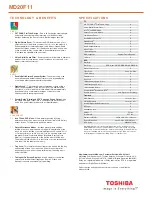 Preview for 2 page of Toshiba MD20F11 Specification Sheet