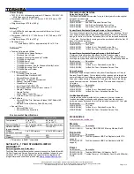 Preview for 2 page of Toshiba P105-S6207 Specifications