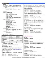 Preview for 2 page of Toshiba P105-S6227 Specifications