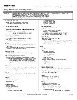 Toshiba Portege M700 Series Specifications preview