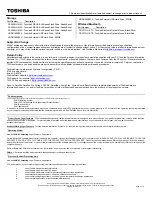 Preview for 3 page of Toshiba R10-S4421 Specifications