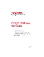 Preview for 1 page of Toshiba R830-Landis User Manual