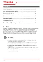 Preview for 2 page of Toshiba RAC-PD0811CRC User Manual