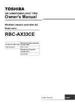 Preview for 1 page of Toshiba RBC-AX33CE User Manual