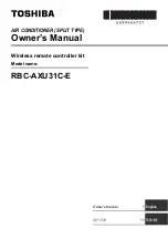 Preview for 1 page of Toshiba RBC-AXU31C-E Owner'S Manual