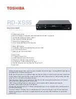 Toshiba RDXS55 - DVDr / HDDr Specification preview