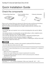 Preview for 1 page of Toshiba Satellite A100 Series Quick Installation Manual