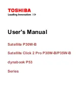 Preview for 1 page of Toshiba Satellite Click 2 Pro P30W-B User Manual