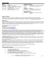 Preview for 3 page of Toshiba Satellite M105-S3031 Specification