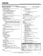 Preview for 1 page of Toshiba Satellite P305 Specification Sheet