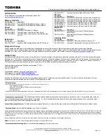 Preview for 2 page of Toshiba Satellite Pro L550 Specifications