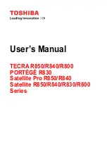 Toshiba Satellite Pro R840 Series User Manual preview