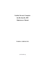 Toshiba Satellite PRO T230 Maintenance Manual preview