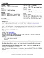 Preview for 2 page of Toshiba Satellite T215D-S1140WH Specifications