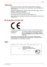 Preview for 3 page of Toshiba Satellite U305-S2812 User Manual