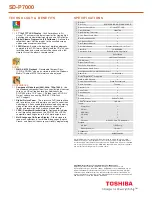 Preview for 2 page of Toshiba SD-P7000 Specifications