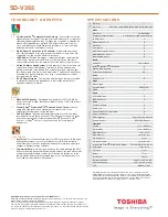 Preview for 2 page of Toshiba SD-V393 Specification Sheet