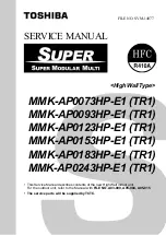 Preview for 1 page of Toshiba SUPER MMK-AP0073HP-E1 (TR1) Service Manual