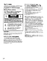 Preview for 2 page of Toshiba TheaterWide 20HL67 Owner'S Manual