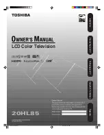 Toshiba TheaterWide 20HL85 Owner'S Manual preview